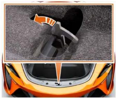 McLaren P16 (2025) - Maintenance de votre McLaren Déverrouillage et ouverture manuels - 1
