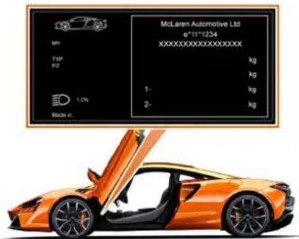 McLaren P16 (2025) - Données et glossaire du véhicule Identification du véhicule - 3