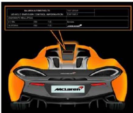 McLaren 600LT (2019) - Étiquette d'émission du vehicule - 1
