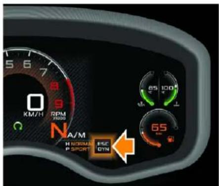McLaren 600LT (2019) - Affichage du mode de contrôle électronique de la stabilité - 1