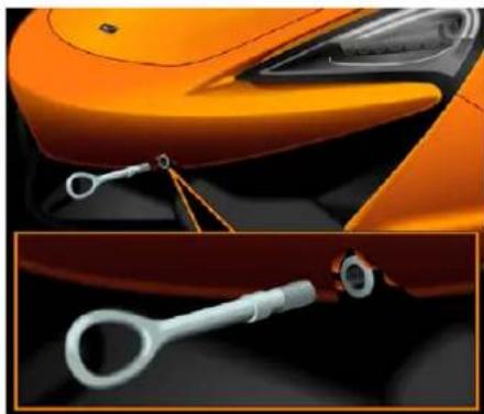McLaren 600LT (2019) - Anneau de remorquage et montage - 1