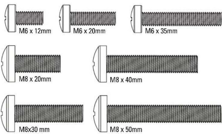 SANUS VMT5-B2 - Parts and Hardware for STEP 1 - 3