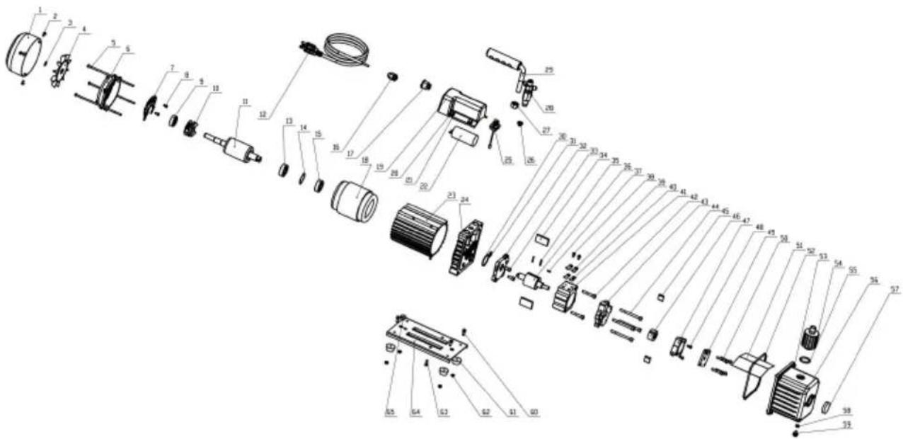 Vevor 2KQ-3G - EXPLODED DIAGRAM OF THE PUMP - 1