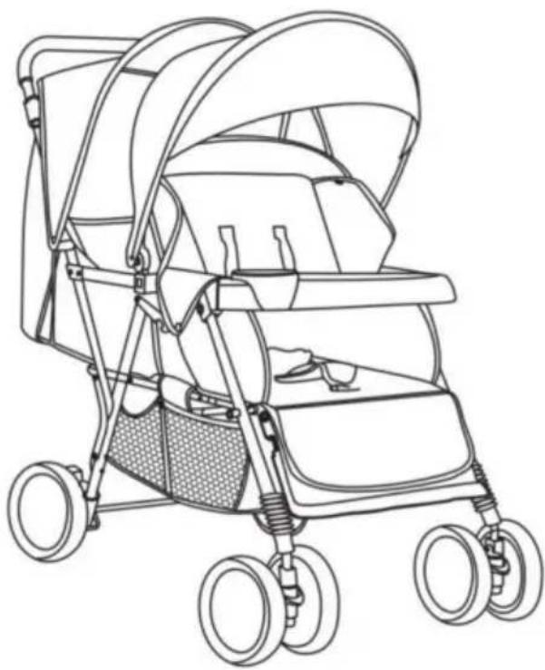 Vevor T33 - TANDEM-KINDERWAGEN - 1