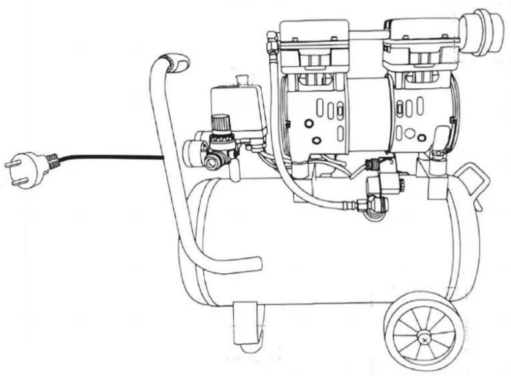 Vevor KYJ-6554 - COMPRESSEUR D'AIR SANS HUILE - 1