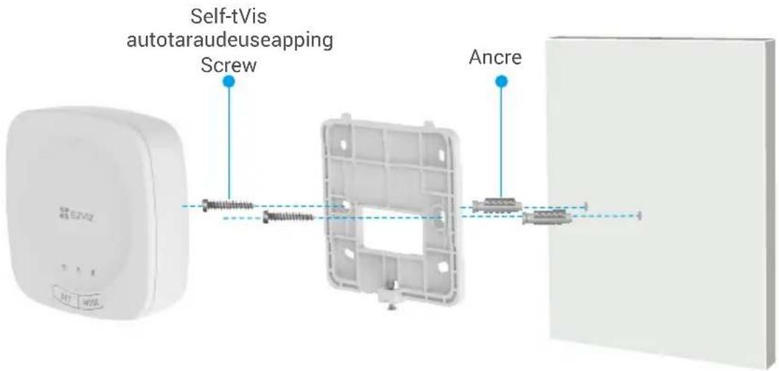 EZVIZ T56 - - Installer la passerelle avec des vis et des chevilles - 1