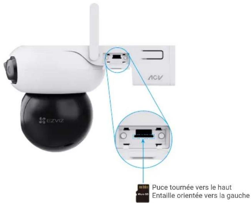 EZVIZ CB90x Dual 4G Kit - Installation de la carte microSD (facultatif) - 1