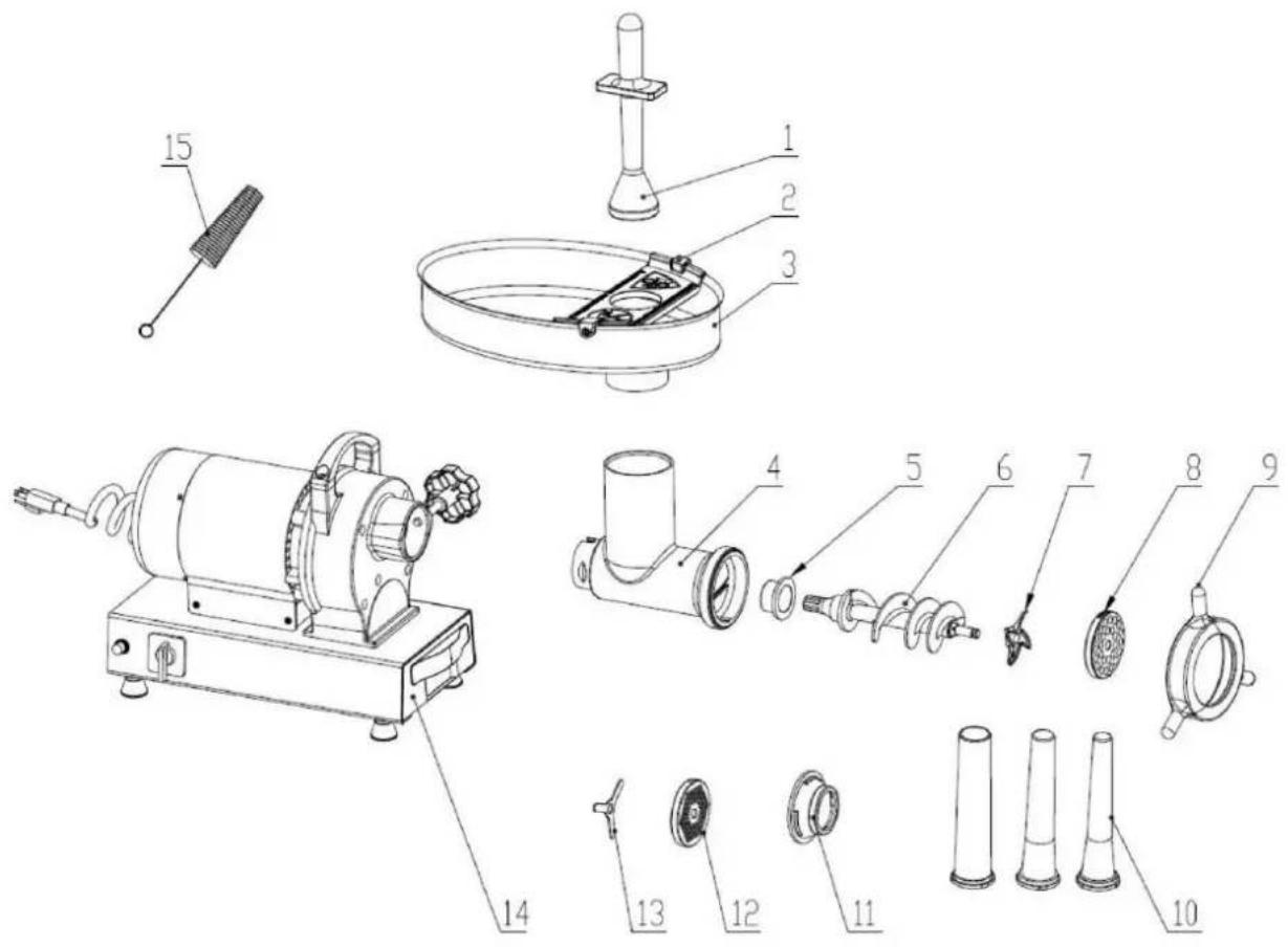Vevor 1A-EG808 - LISTA CZEŚCI - 2