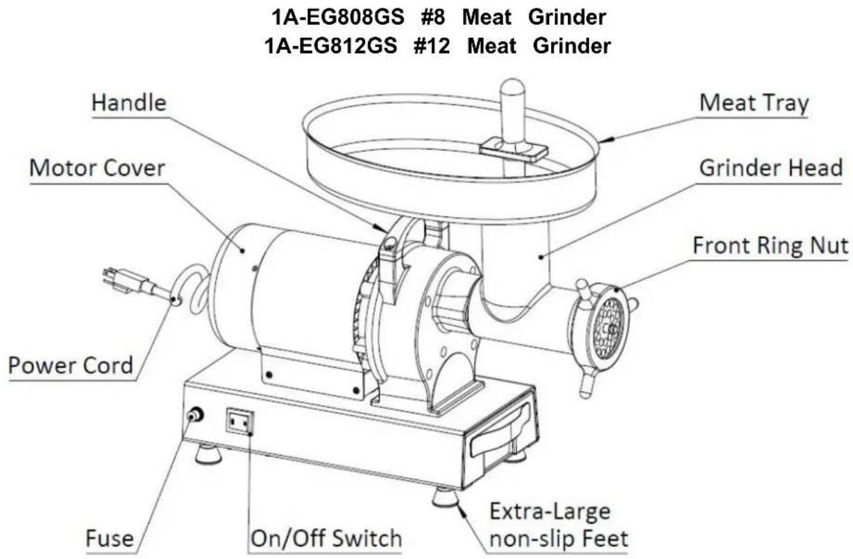 Vevor 1A-EG822 - PARTS LIST - 1