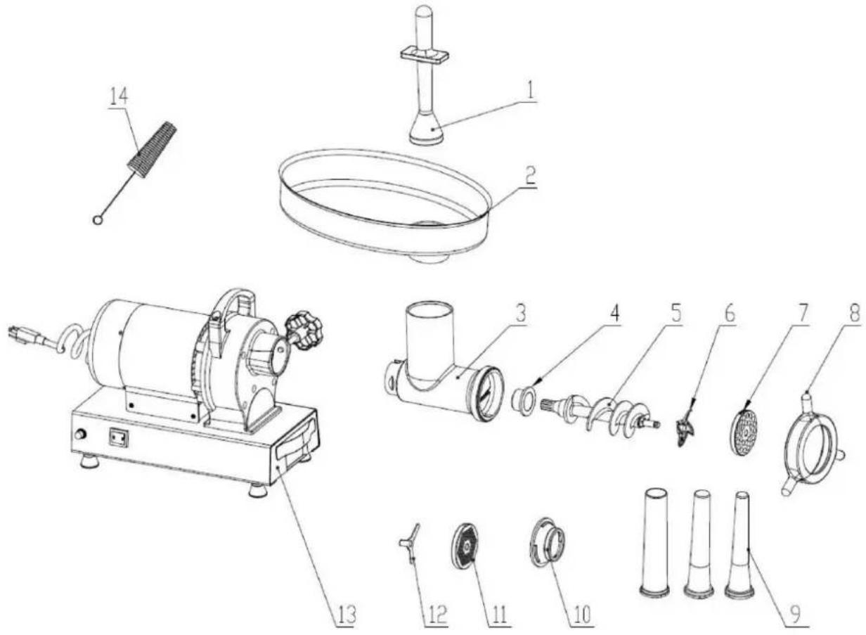 Vevor 1A-EG822 - &amp; 12 Fleischwolf - 3