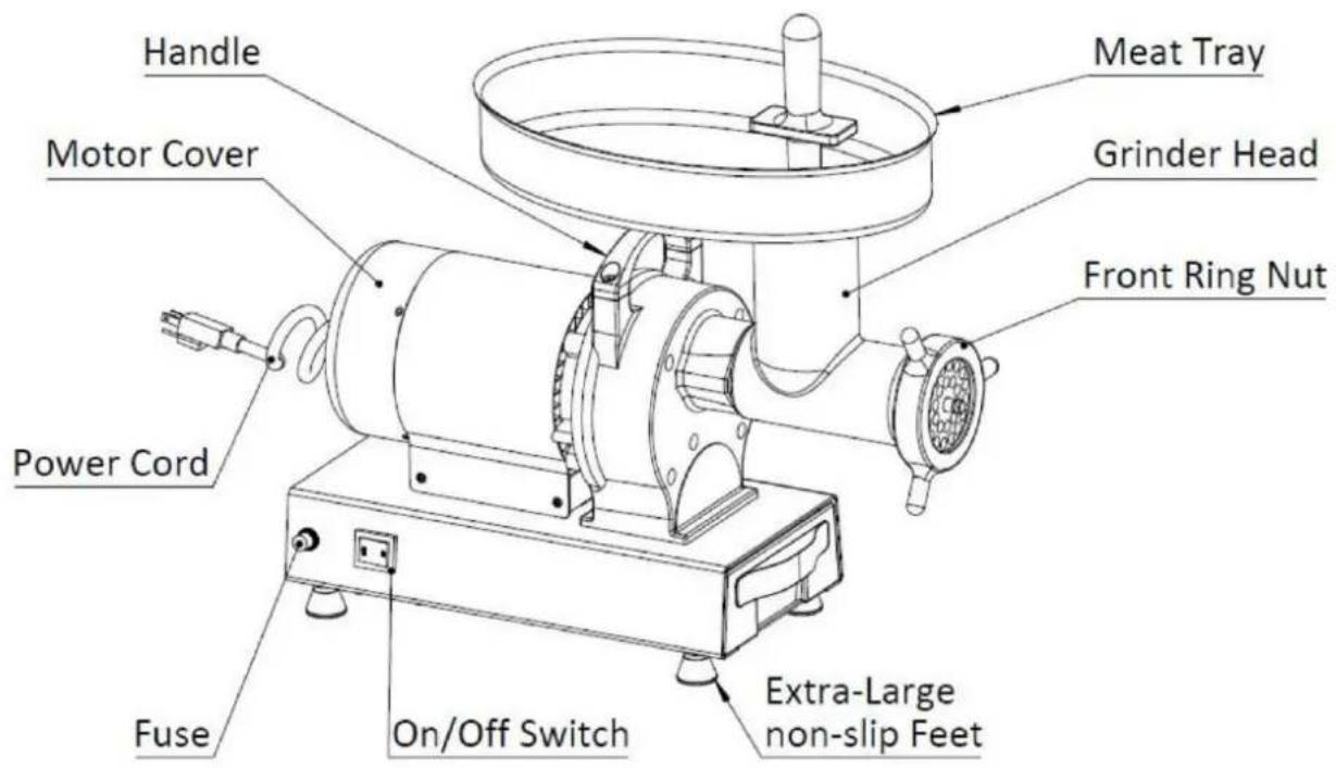 Vevor 1A-EG822 - ONDERDELENLIJST - 1
