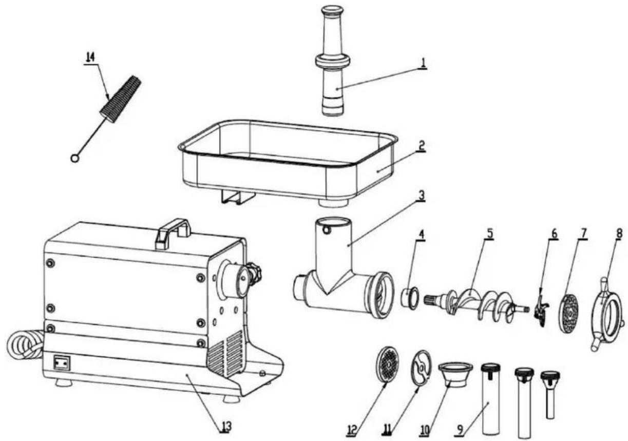 Vevor 1A-EG132 - LISTA CZEŚCI - 2
