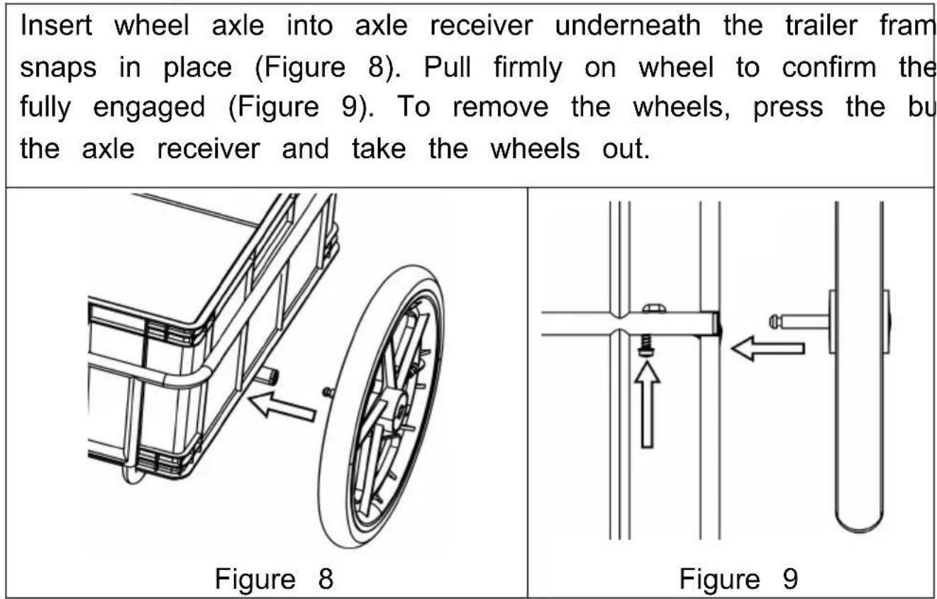 Vevor 20315 - Attaching the Wheels - 1