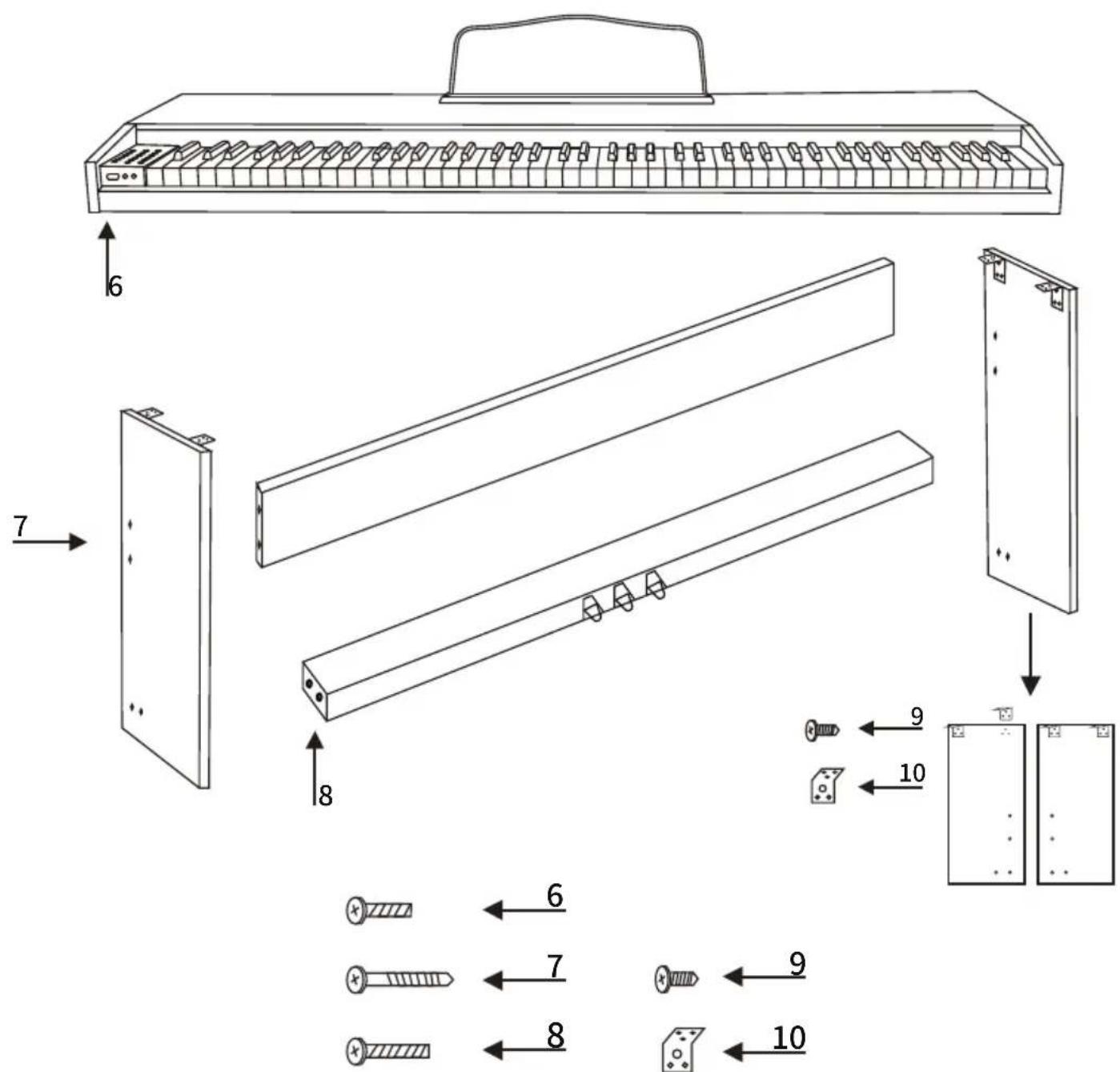 Vevor 886 - Open the packaging box and check if the following accessories are available. - 1