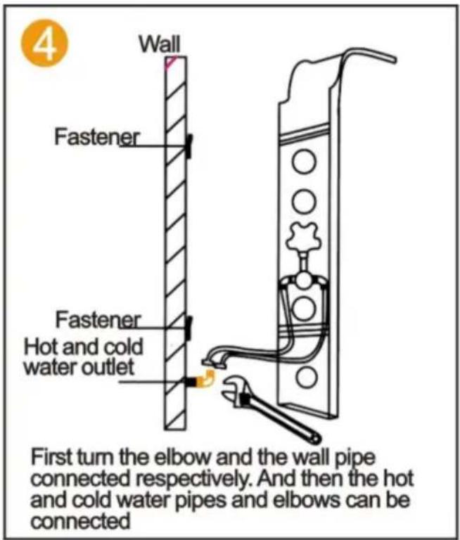Vevor 8004FL - SHOWER PANEL SERIES INSTALLATION DIAGRAM - 4