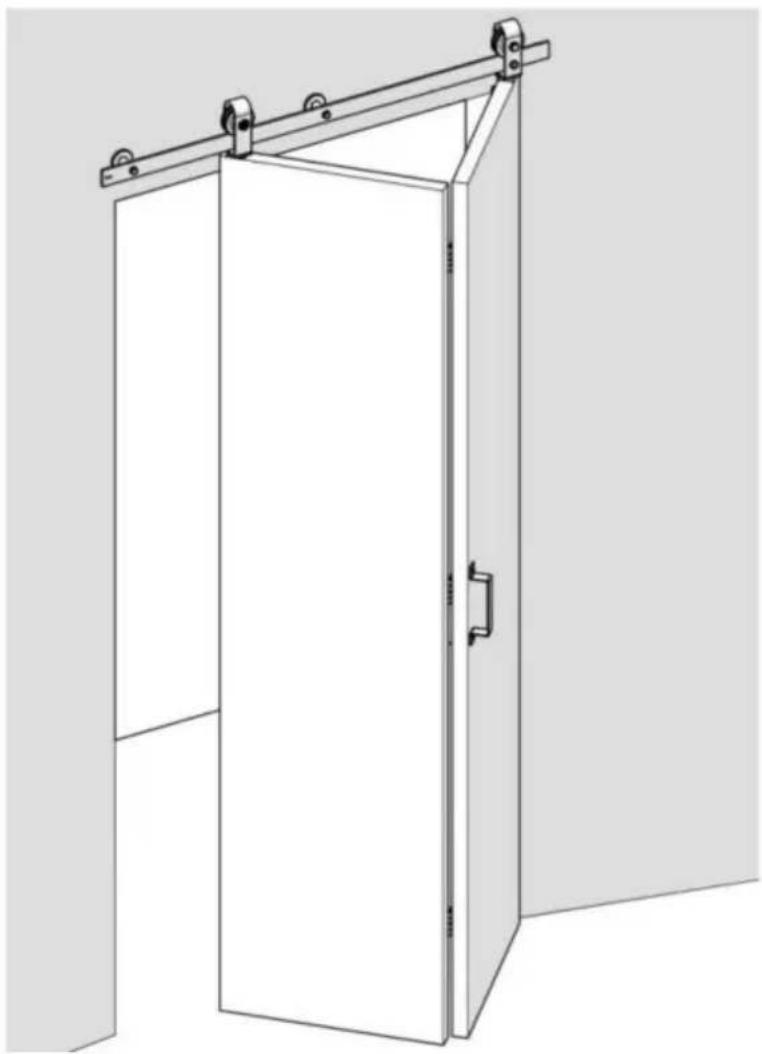 Vevor 52IN-2D-3K - Bifold skjutbar ladugardsdorr Hårdvarusats - 1