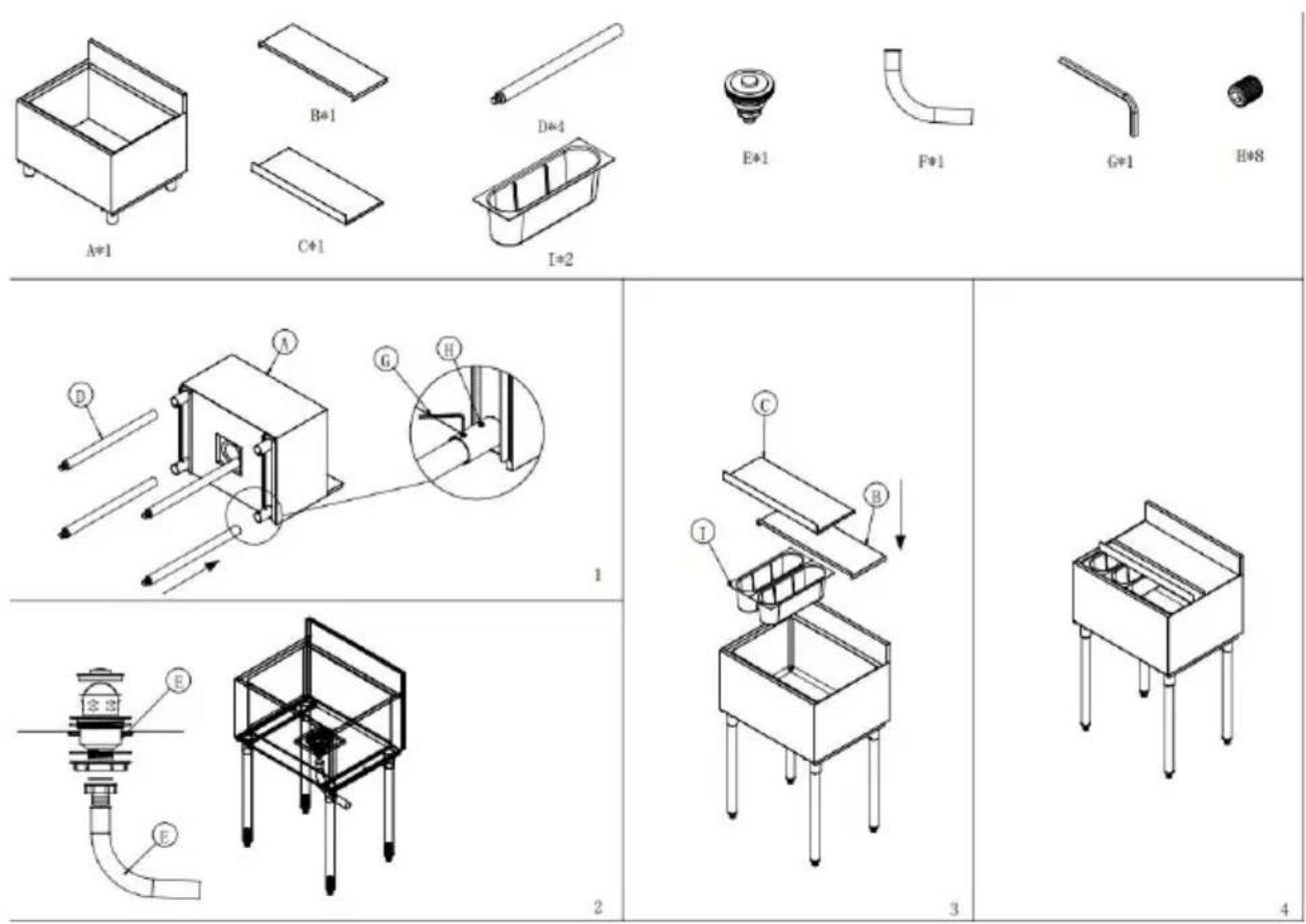 Vevor CIBT1912 - Komponenty CIBT1912/CIBT1924 /CIBT1930 /CIBT1936 I kroki instalacji: - 1