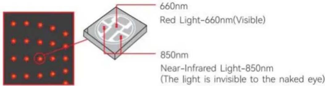 Vevor BRL-1000 - Luz infrarroja cercana (850 nm): - 1