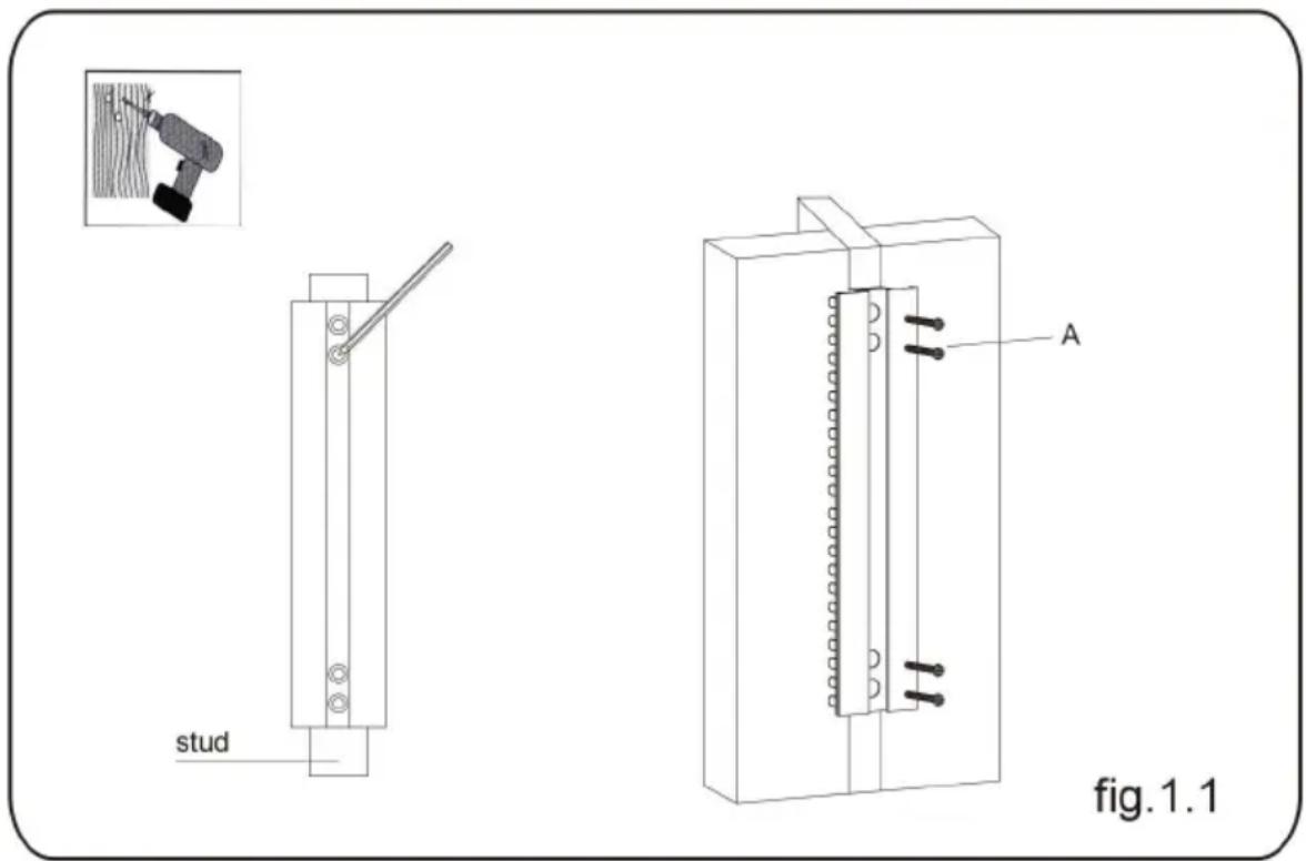 Vevor CS202 - STAP1-a: WOOD STUD MUURBEVESTIGING: - 1