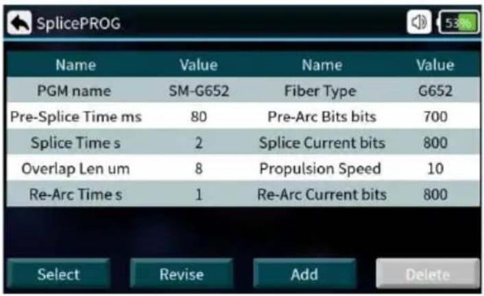 Vevor ALK-T7 - Splice program settings - 1