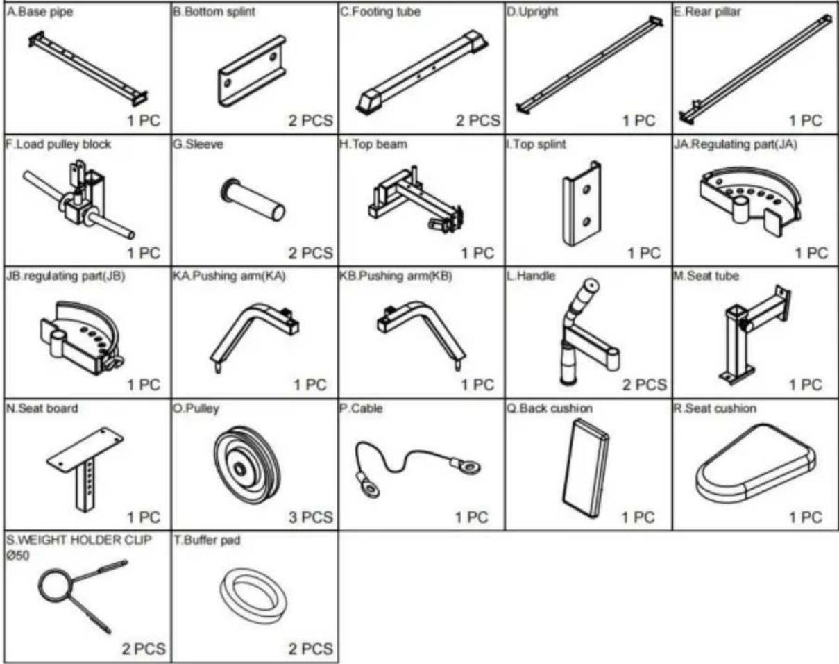 Vevor BN1903 - PARTS LIST - 1
