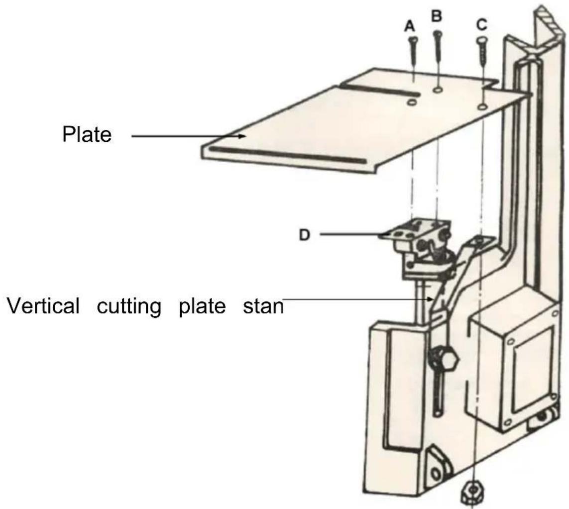 Vevor BS-115 - DESSIN D'ASSEMBLAGE DE LA PLAQUE DE COUPE VERTICALE. - 1
