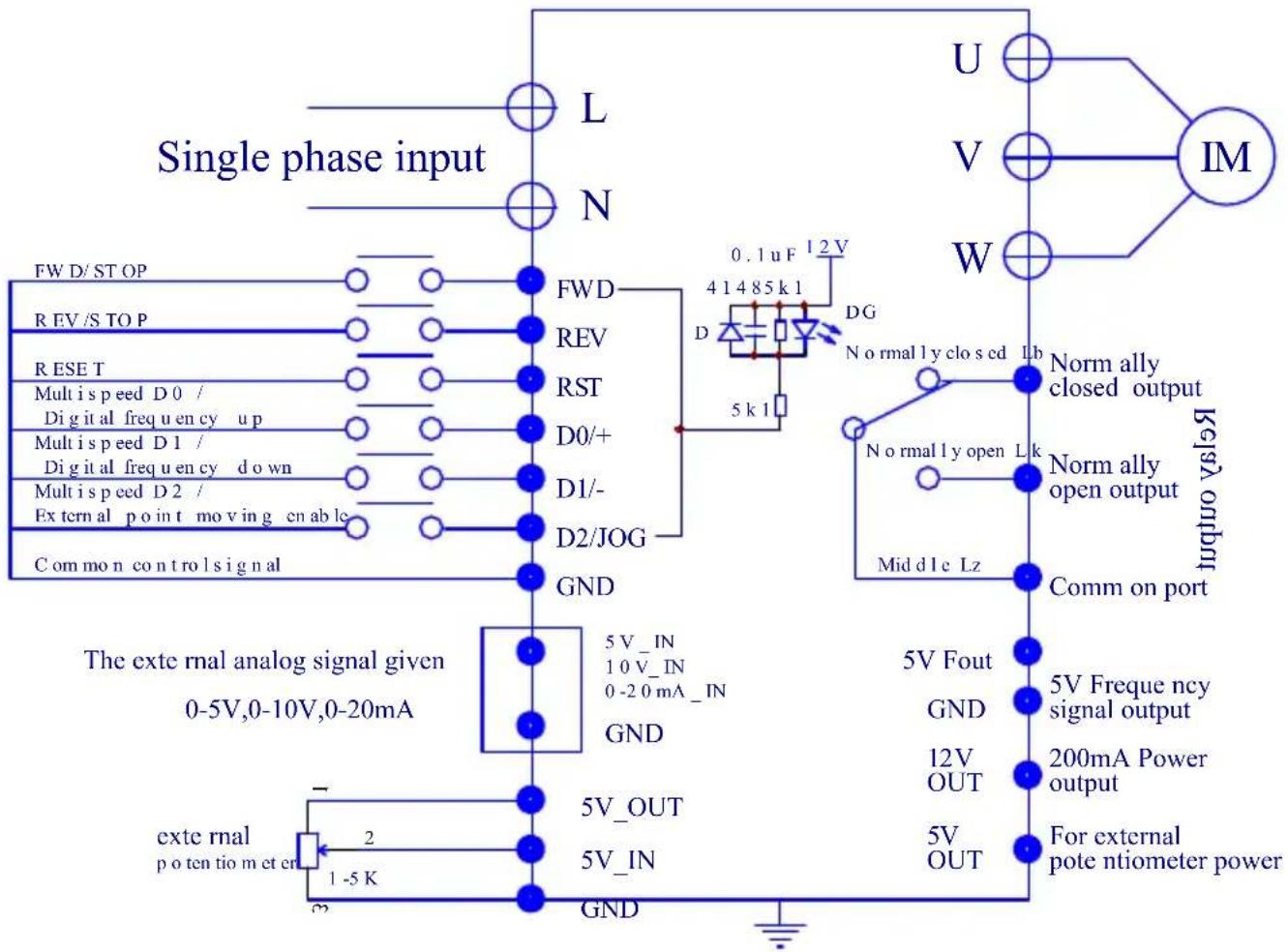 Vevor A2-8007M - Basic wiring - 1