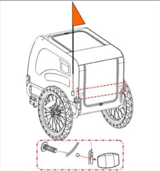 Vevor DT815 - Het bevestigen van de vlag - 2
