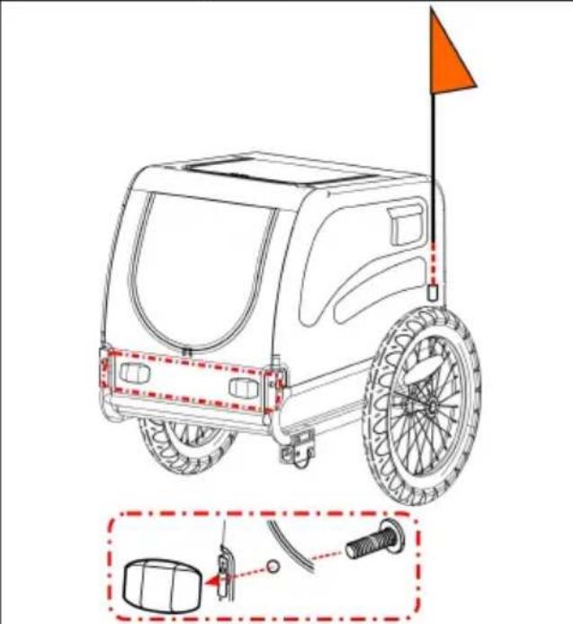 Vevor DT815 - Het bevestigen van de vlag - 1
