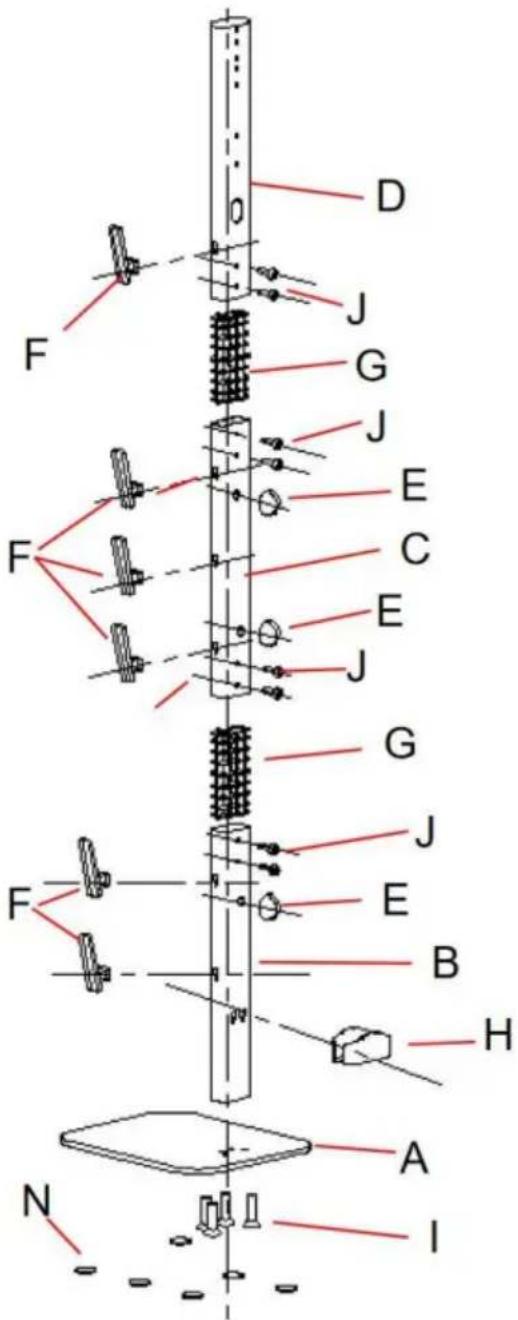 Vevor D17 - Productontledingsdiagram - 1
