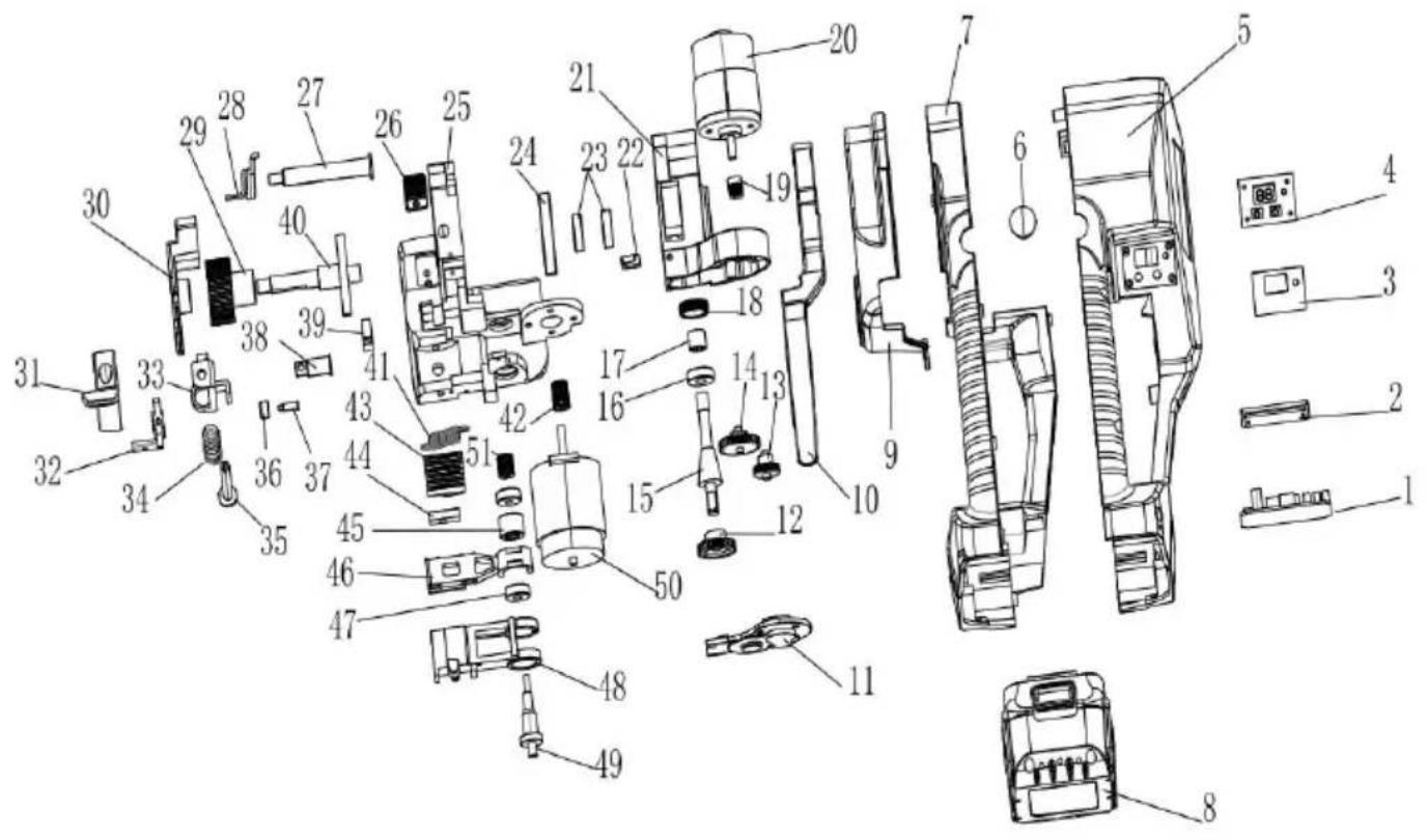 Vevor DS-16 - 10、Produktexplosionszeichnung und Teileliste - 1