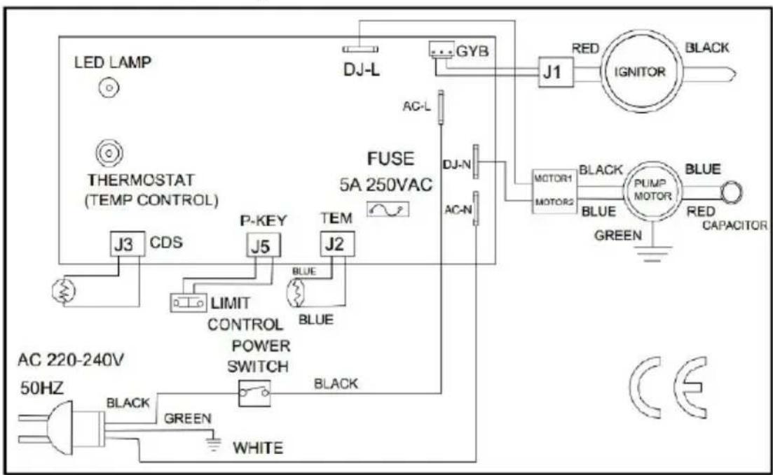 Vevor DG-K70 - Okablowanie Diagramy - 1