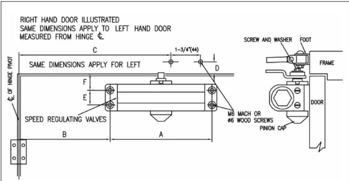 Vevor D404 - REGULATING DOOR SPEED AND LATCHING SPEED - 2