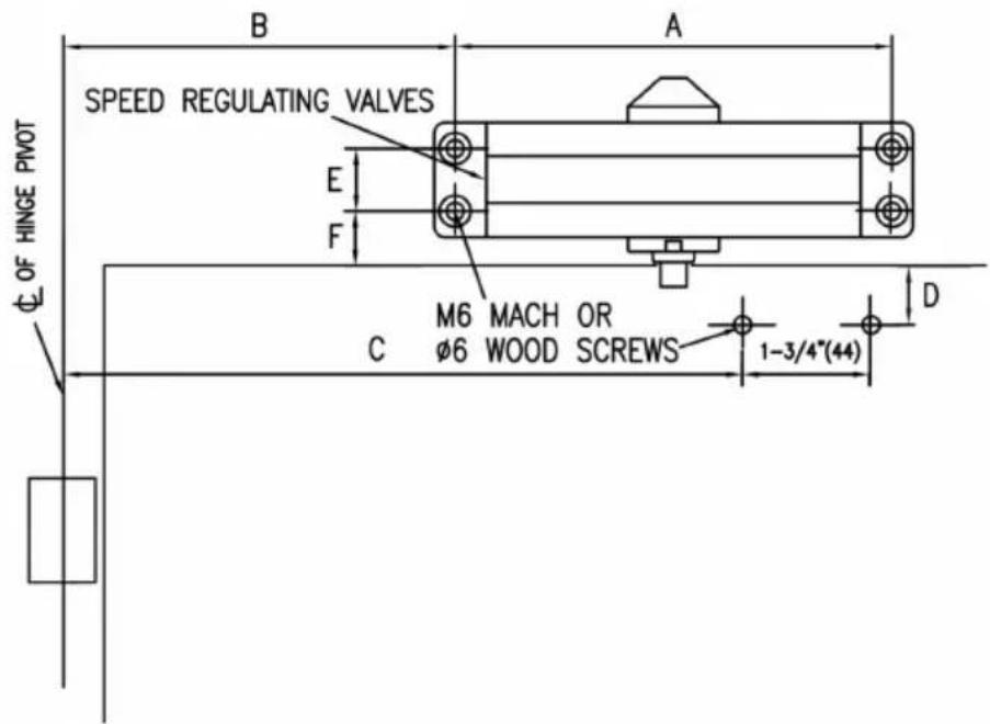 Vevor D404 - ADJUSTING FOOT FOR CLOSING POWER - 2