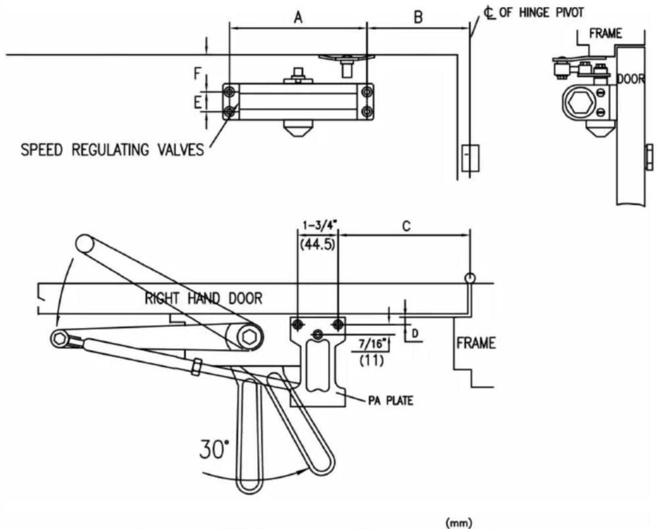 Vevor D404 - ADJUSTING FOOT FOR CLOSING POWER - 4