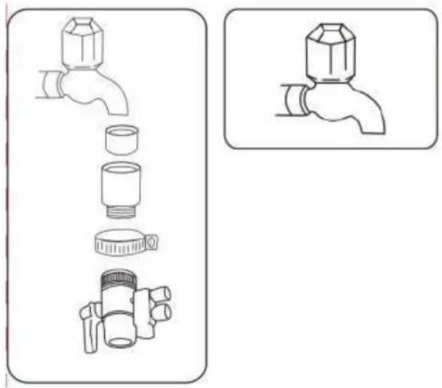 Vevor EHM-939 - HOW TO CONNECT THE ADAPTER TO THE FAUCET - 2
