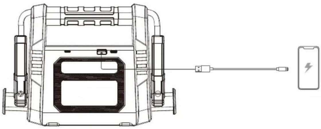 Vevor Epower-237 - Charging Cell Phone or Tablet Instruction: - 1
