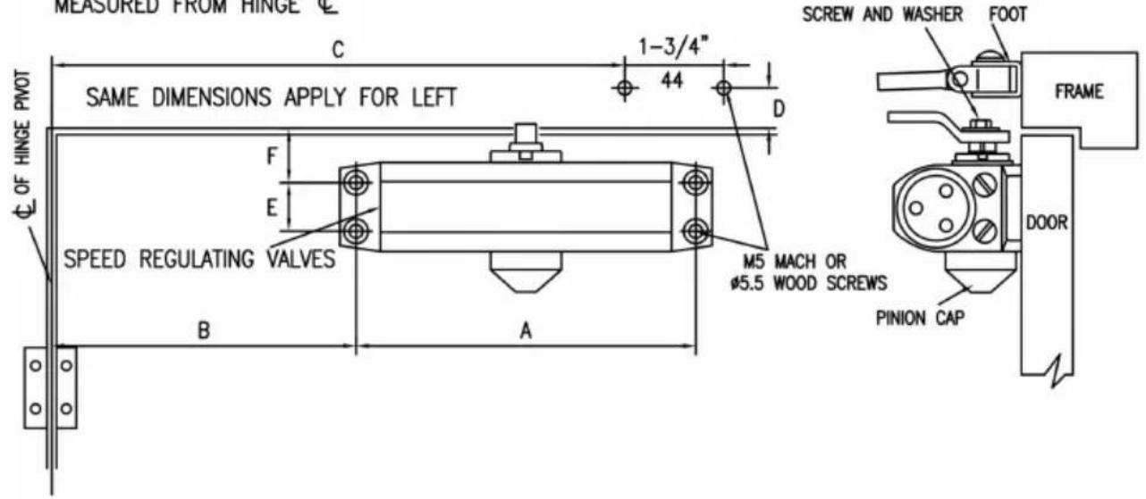 Vevor D300S - Standard installation: pull side right installation. - 1