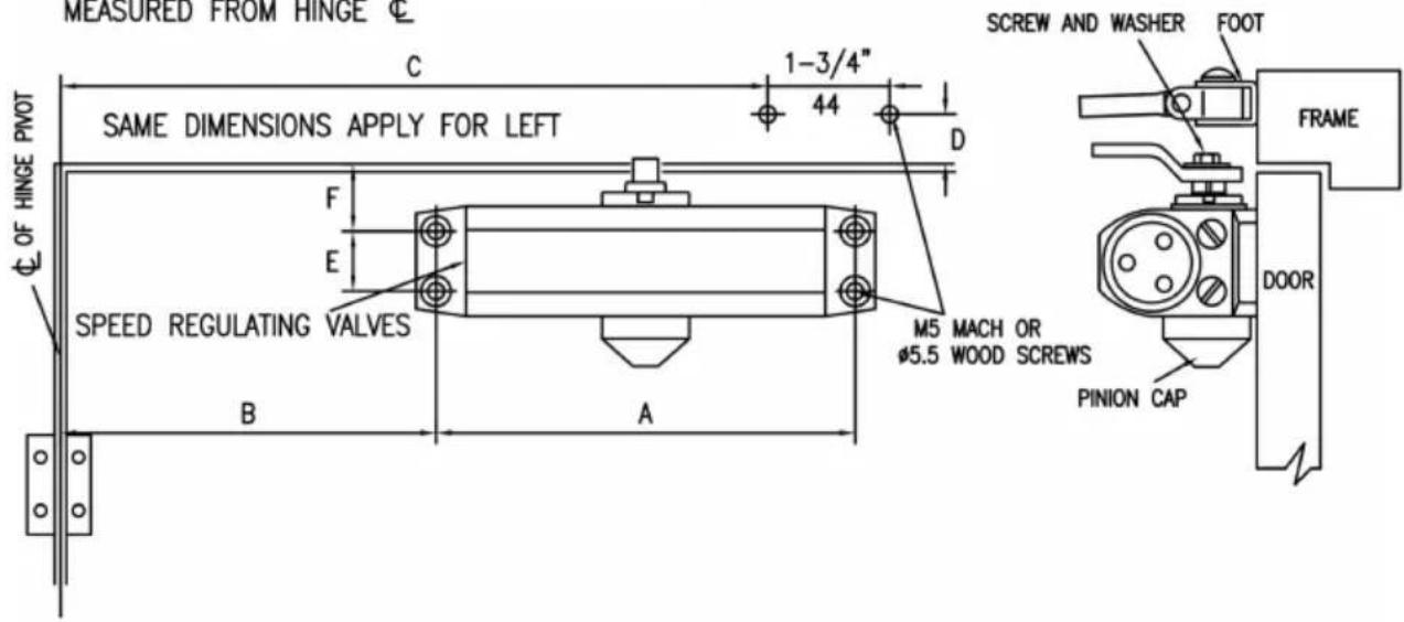 Vevor D300S - ADJUSTING FOOT FOR CLOSING POWER - 2