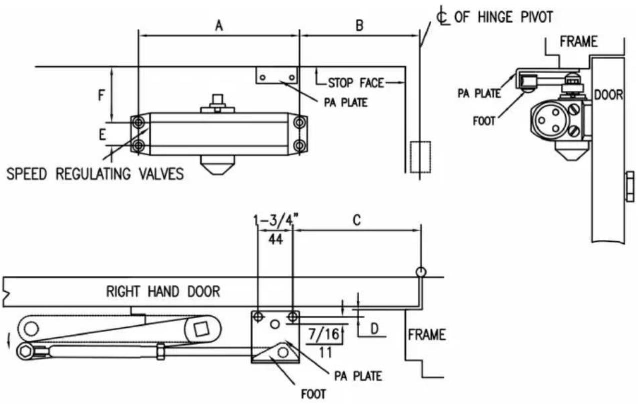 Vevor D300S - ADJUSTING FOOT FOR CLOSING POWER - 5