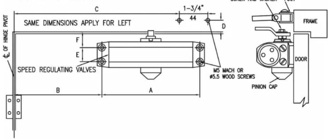 Vevor D300S - ADJUSTING FOOT FOR CLOSING POWER - 2