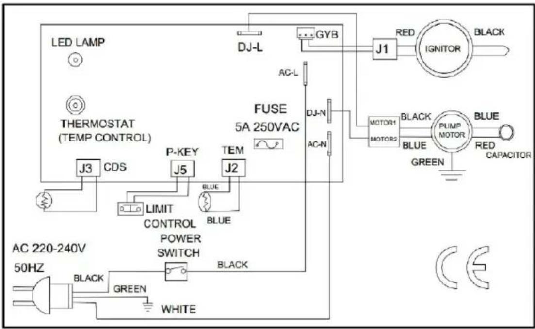 Vevor DG-K100 - Ledningar Diagram - 1