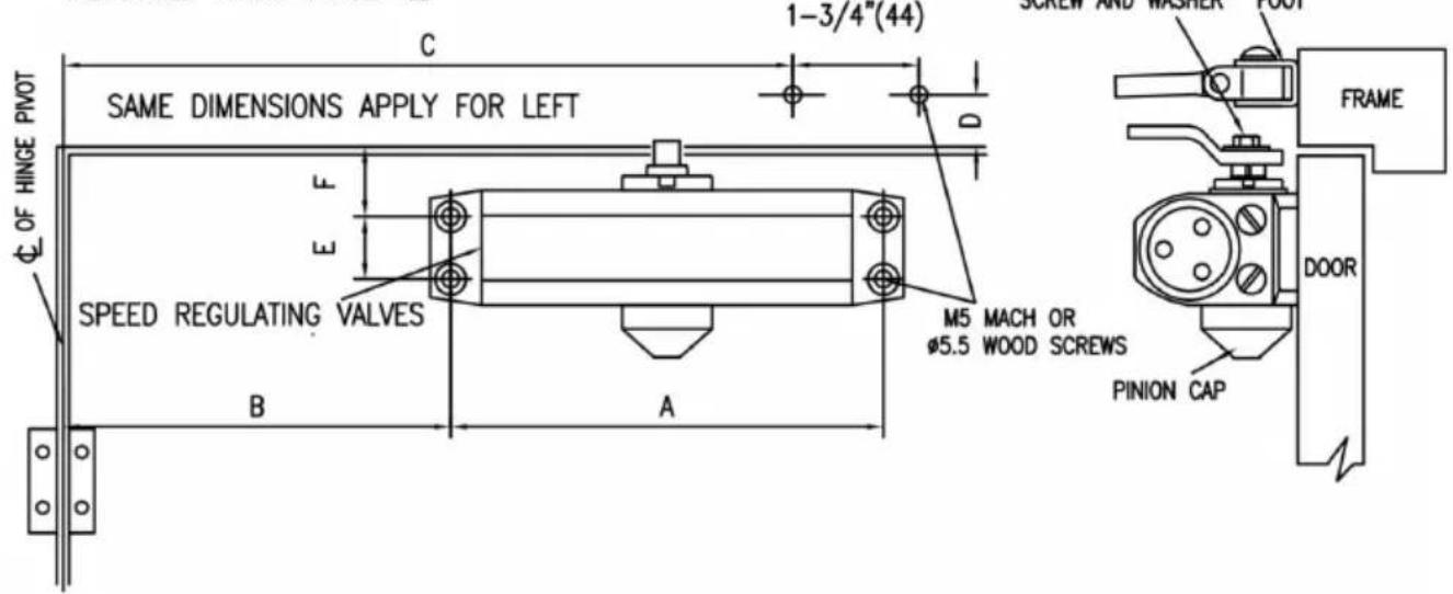 Vevor D202 - Standard installation: pull side right installation. - 1