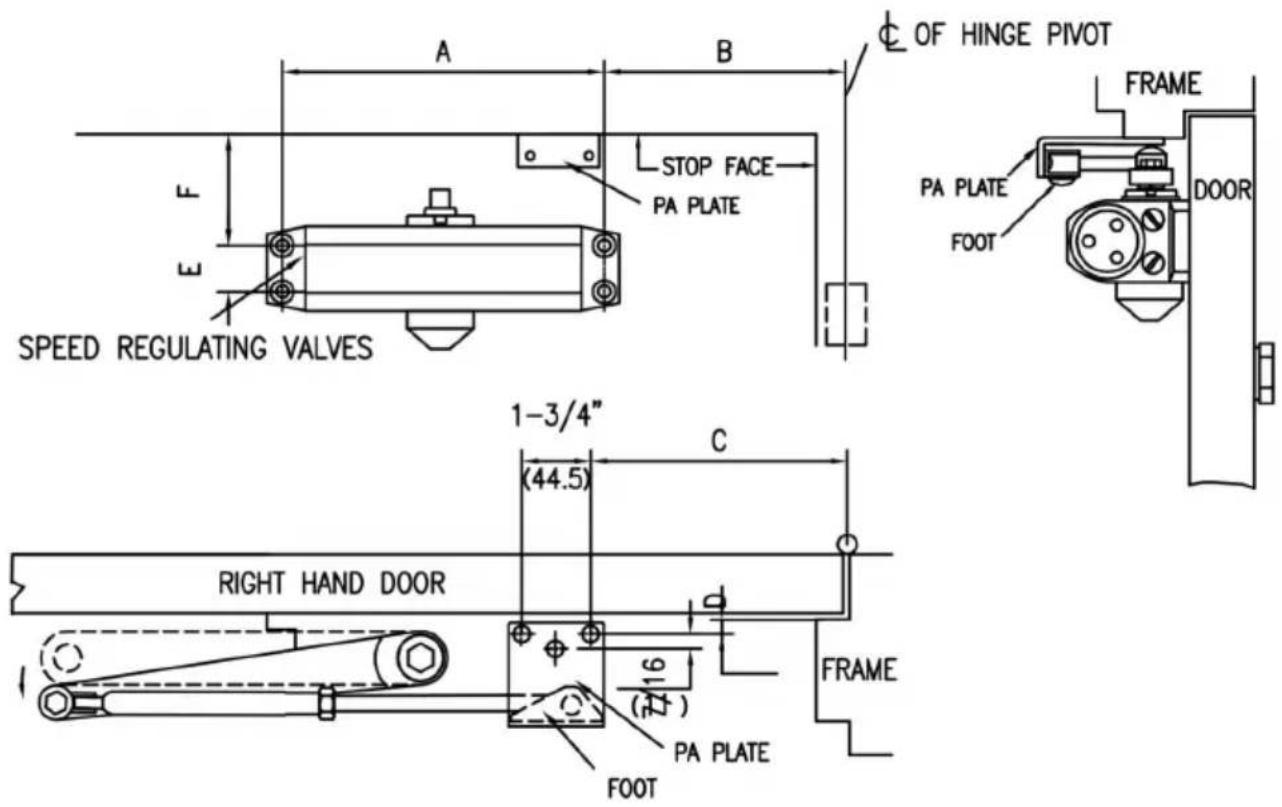 Vevor D202 - ADJUSTING FOOT FOR CLOSING POWER - 5