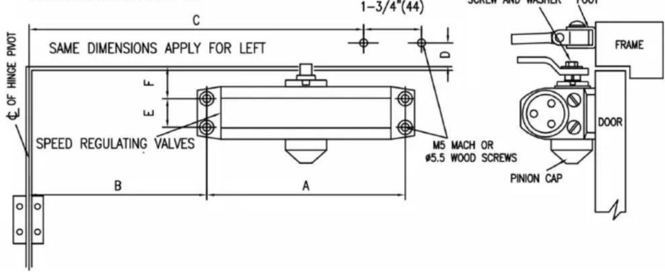 Vevor D202 - ADJUSTING FOOT FOR CLOSING POWER - 2