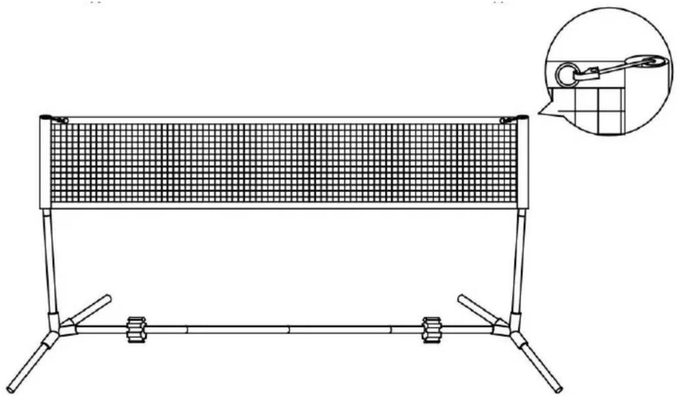 Vevor DKS-11300 - STEG 3 Fäst nätet enligt bilden. - 1