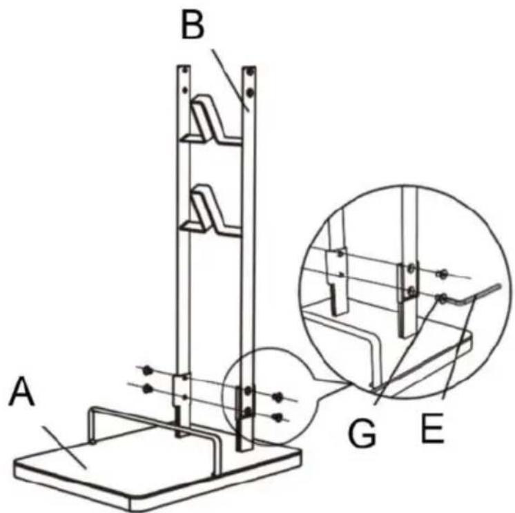 Vevor HLXCQJ-A01 - 1.Install lower bracket B on base A - 1
