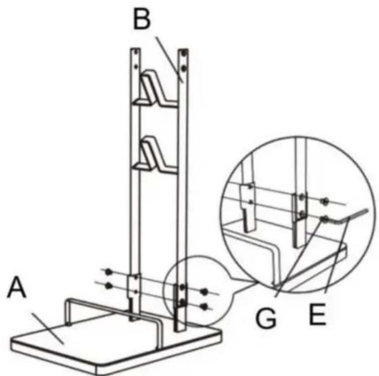 Vevor HLXCQJ-A01 - Monteer de onderste beugel B op basis A - 1