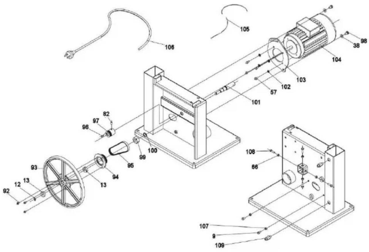 Vevor HBS250 - VISTAESPLOSA DISEGNOE PARTE - 2
