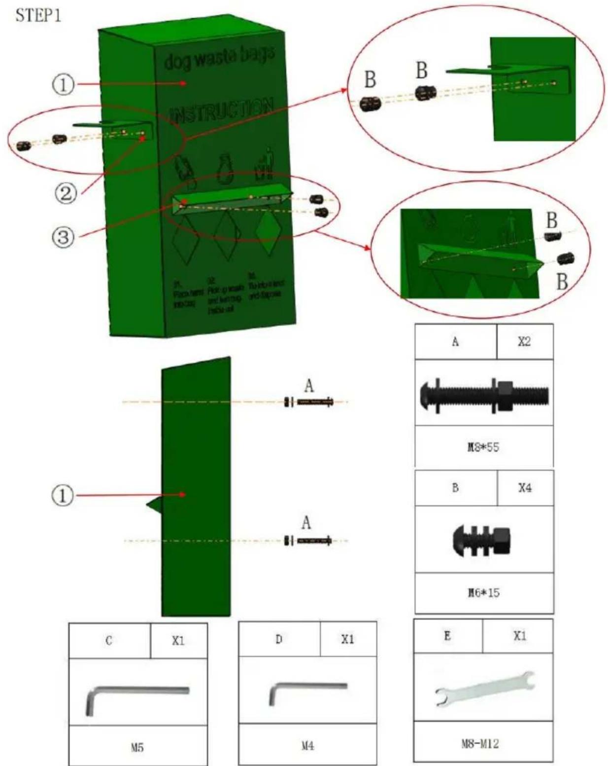 Vevor HBD008-3 - ASSEMBLY STEP - 1